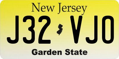 NJ license plate J32VJO
