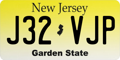 NJ license plate J32VJP