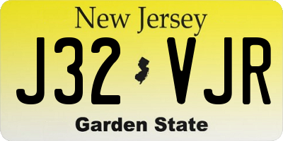NJ license plate J32VJR