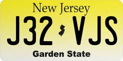 NJ license plate J32VJS