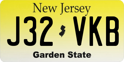 NJ license plate J32VKB
