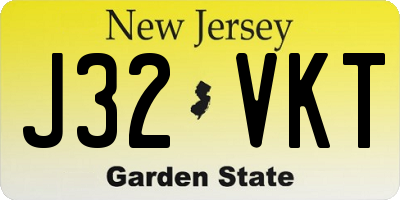 NJ license plate J32VKT