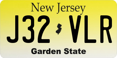 NJ license plate J32VLR