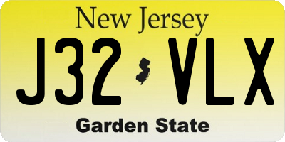 NJ license plate J32VLX
