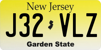 NJ license plate J32VLZ