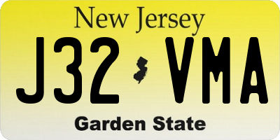 NJ license plate J32VMA