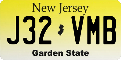 NJ license plate J32VMB