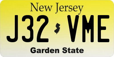 NJ license plate J32VME