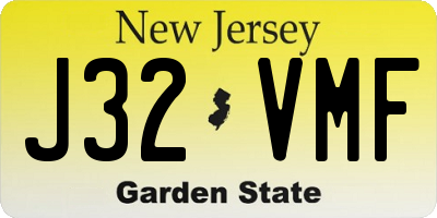 NJ license plate J32VMF