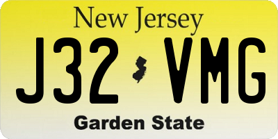 NJ license plate J32VMG