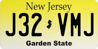 NJ license plate J32VMJ