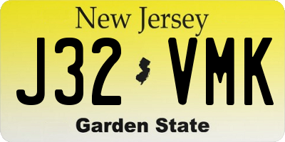 NJ license plate J32VMK