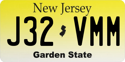NJ license plate J32VMM