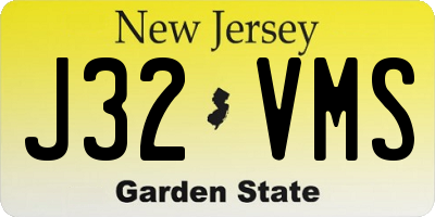 NJ license plate J32VMS