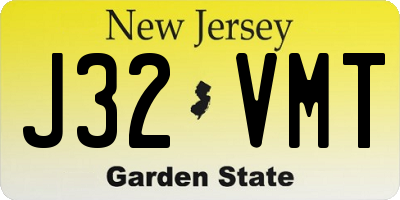 NJ license plate J32VMT