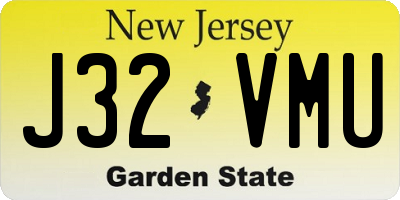 NJ license plate J32VMU
