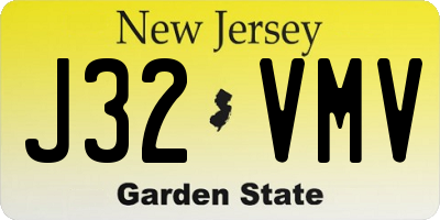NJ license plate J32VMV