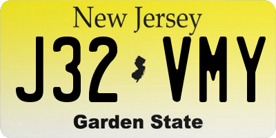 NJ license plate J32VMY