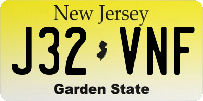 NJ license plate J32VNF