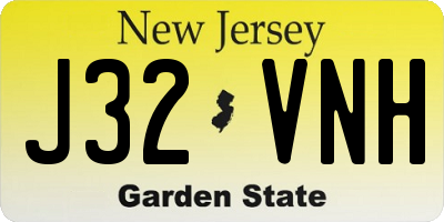 NJ license plate J32VNH