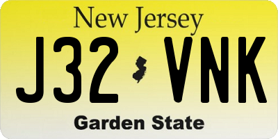 NJ license plate J32VNK