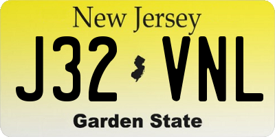 NJ license plate J32VNL