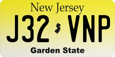 NJ license plate J32VNP
