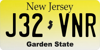 NJ license plate J32VNR