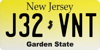 NJ license plate J32VNT