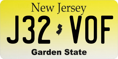 NJ license plate J32VOF