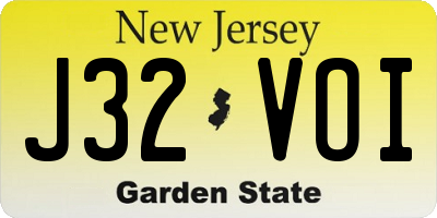 NJ license plate J32VOI