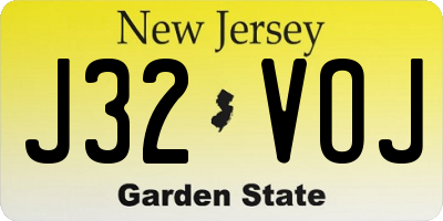 NJ license plate J32VOJ
