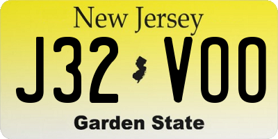 NJ license plate J32VOO