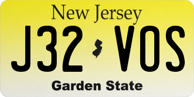 NJ license plate J32VOS