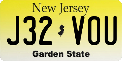 NJ license plate J32VOU