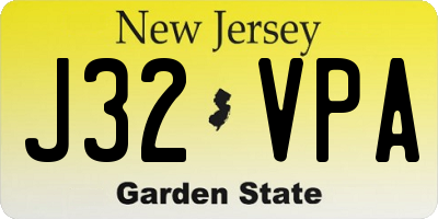 NJ license plate J32VPA