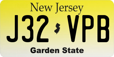 NJ license plate J32VPB