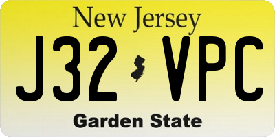 NJ license plate J32VPC