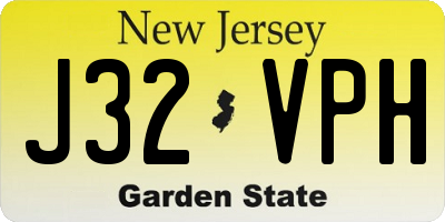 NJ license plate J32VPH