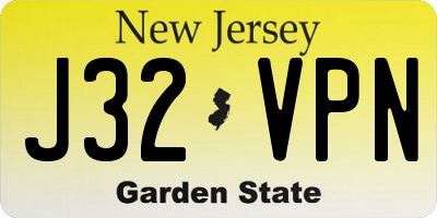 NJ license plate J32VPN