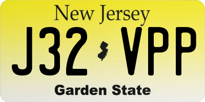 NJ license plate J32VPP
