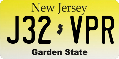 NJ license plate J32VPR