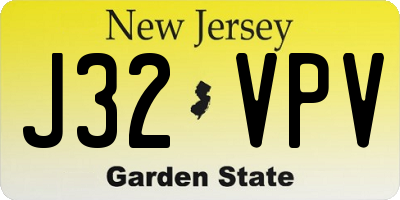NJ license plate J32VPV