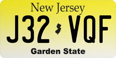 NJ license plate J32VQF