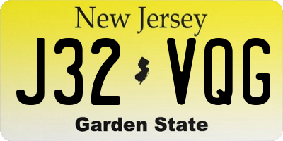 NJ license plate J32VQG