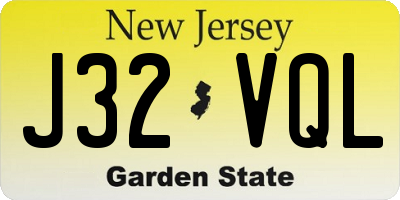 NJ license plate J32VQL