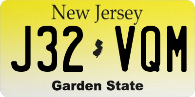 NJ license plate J32VQM