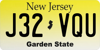 NJ license plate J32VQU