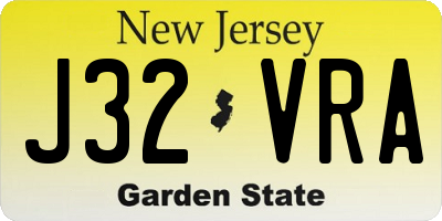 NJ license plate J32VRA