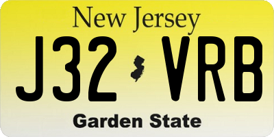 NJ license plate J32VRB